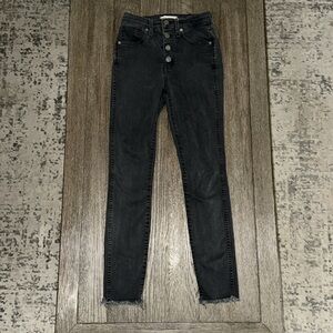 Madewell 10" High-Rise Skinny Jeans Berkeley Black: Button-Through Edition 24